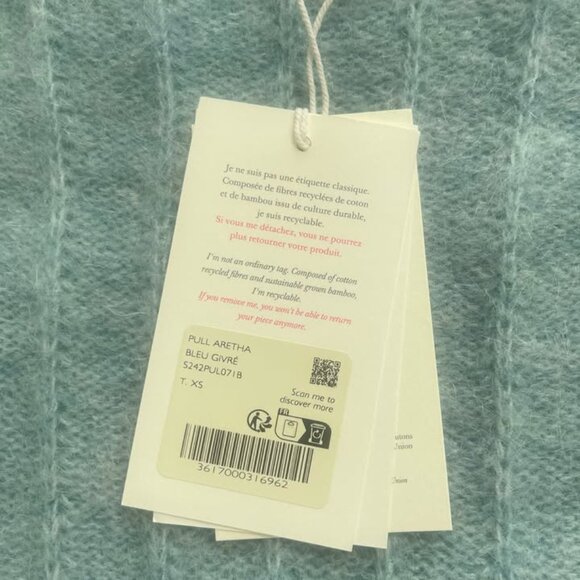 Sezane Aretha Jumper / Sweater - Frosted Blue - NWT - Picture 3 of 4